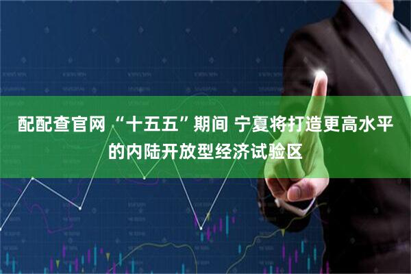 配配查官网 “十五五”期间 宁夏将打造更高水平的内陆开放型经济试验区