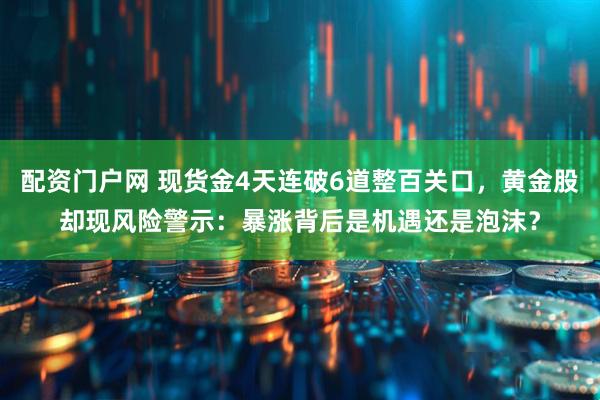配资门户网 现货金4天连破6道整百关口，黄金股却现风险警示：暴涨背后是机遇还是泡沫？