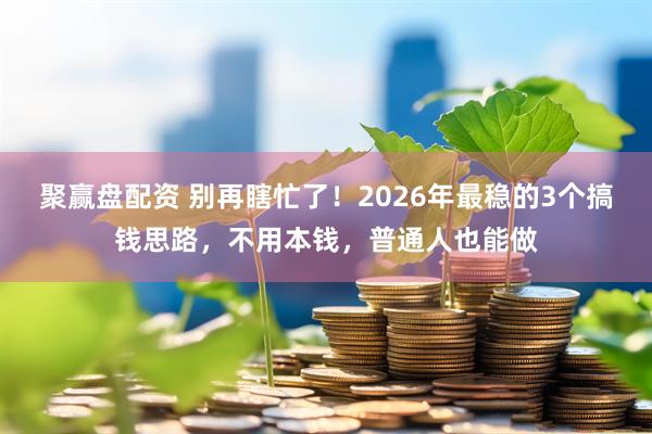 聚赢盘配资 别再瞎忙了！2026年最稳的3个搞钱思路，不用本钱，普通人也能做